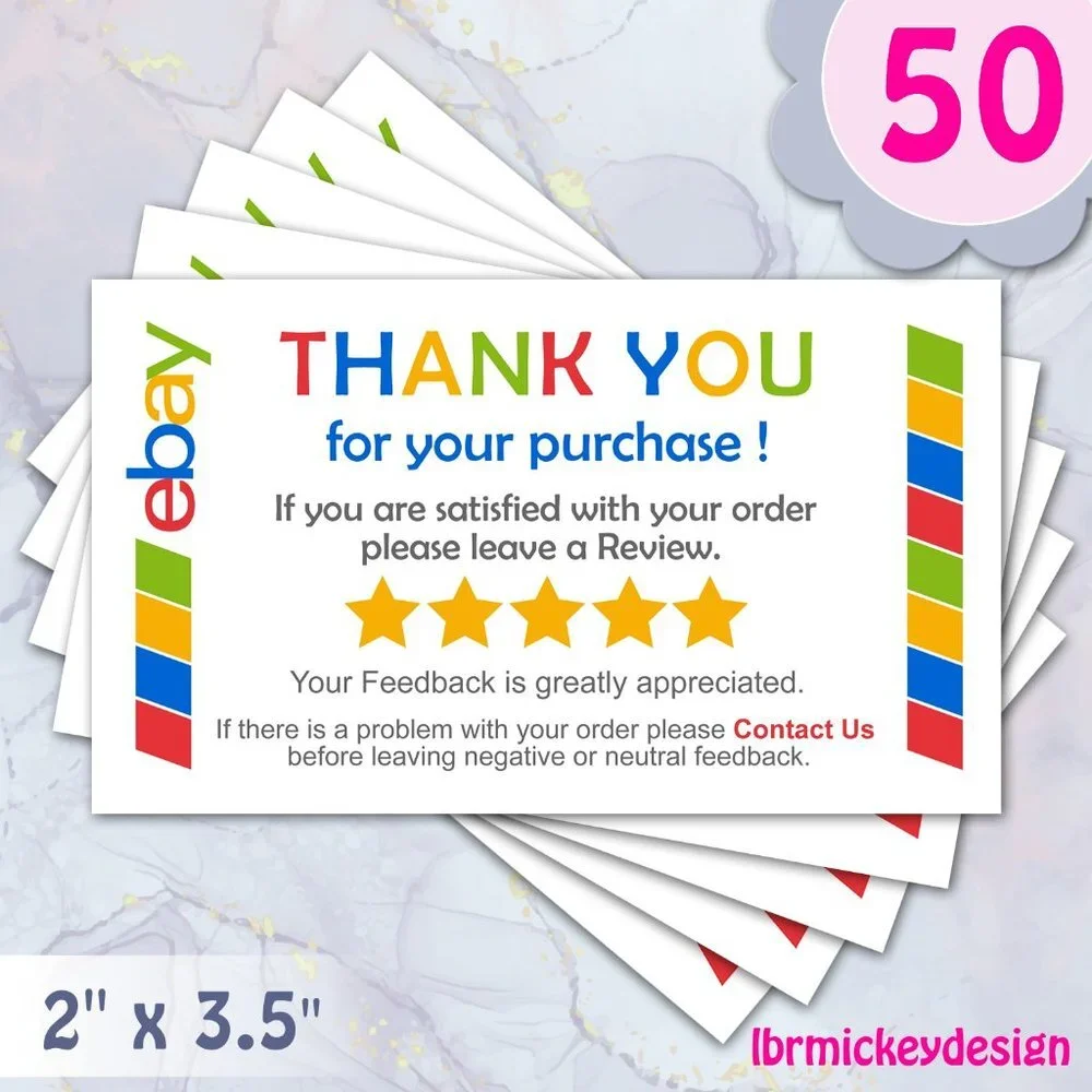♥️ 5x25 / 50 Thank You Cards